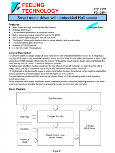 FD125CF/FD125MF 帶有嵌入式霍爾傳感器的智能電機(jī)驅(qū)動(dòng)器芯片