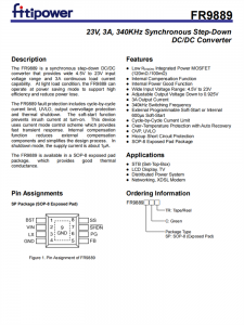 FR9889SPCTR SOP-8 23V、3A、340KHz衕步降壓DC/DC轉(zhuǎn)換器