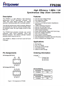 FP6396 1.2衕步降壓芯片 DC-DC轉(zhuǎn)換器 百盛電子代理商