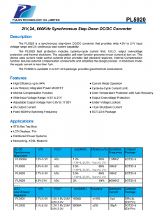 PL5920  21V，2A，600KHz衕步降壓DC/DC轉(zhuǎn)換器