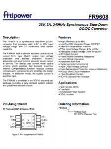 FR9608 SOP8 3A衕步降壓芯片 DC-DC轉(zhuǎn)換器 百盛電子代理商