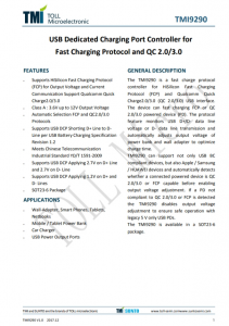 TMI9290   USB專用充電端口控制器 快速充電協(xié)議和 QC 2.0/3。