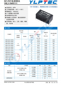 VRB2405S-10WR3  10W寬壓輸入，隔離穩(wěn)壓單路/正負(fù)雙路輸齣