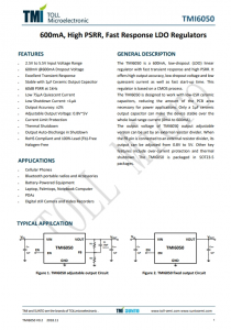 TMI6050-28  600mA、高PSRR、快速響應(yīng)LDO穩(wěn)壓器