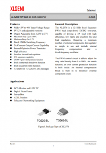 XL2576S-5.0E1  3A 52KHz 40V 降壓 DC-DC 轉(zhuǎn)換器