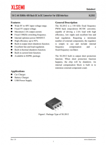 XL2012E1  5V / 2.4A 150KHz 40V降壓DC至DC轉(zhuǎn)換器，用於USB接口
